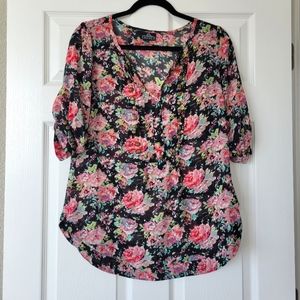 Black floral tunic